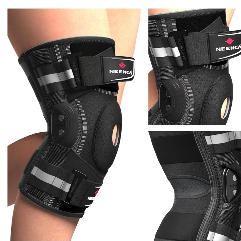 Neenca Black Knee Brace with Straps